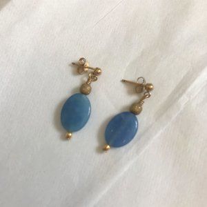 3/$15 Vintage Blue and Gold Earrings